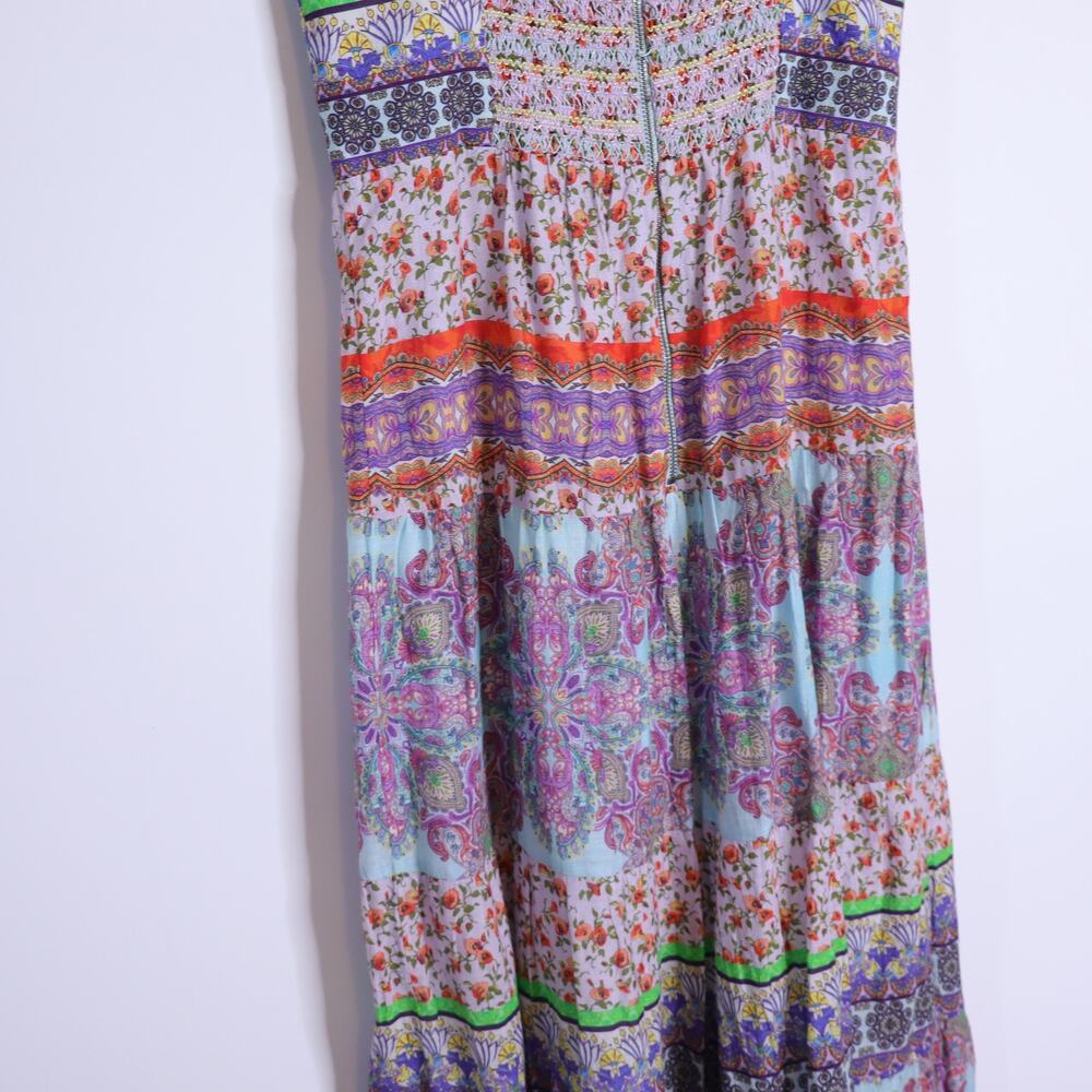ALICE + OLIVIA Minka Tassel Fringe Maxi Dress Ritzy Multi Tie Front Women's 8 - Picture 9 of 16